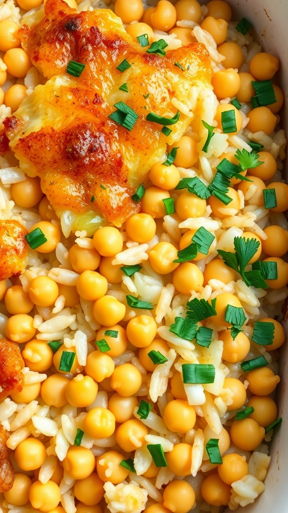Chickpea and rice casserole dish