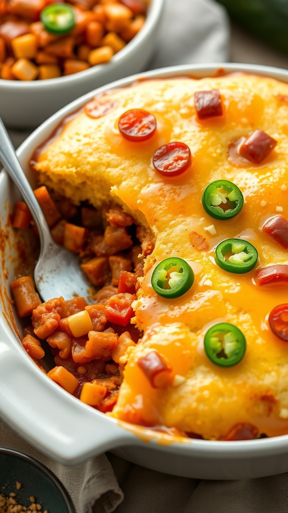 Delicious tamale pie with cornbread topping